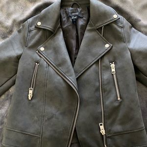 Forever 21 Leather Jacket, Gray, Small